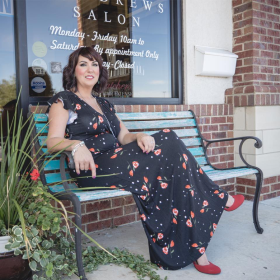 J. Andrews Salon stylist creating a beautiful look in Warner Robins, Georgia